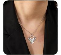LGBBTI Collier Pendentif Oiseau de Feu Phoenix pour Femme en Acier Inoxydable Bijou Tendance, Argent