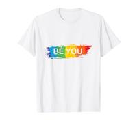 LGBT « Be Yourself » T-Shirt Graphique avec Valeur, Homme, Blanc, XL