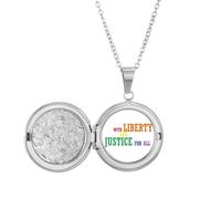 LGBT Collier avec médaillon drapeau arc-en-ciel et justice
