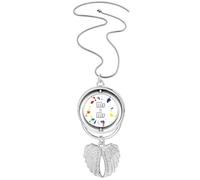LGBT Collier avec pendentif en forme d'ailes d'ange Motif drapeau arc-en-ciel