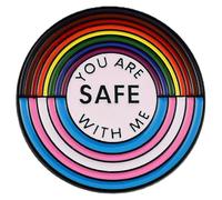 LGBT Épinglette en émail - Badge papillon de fierté Épinglette en émail arc-en- résistant à la décoloration | You Are Safe with Me » Badge de fierté avec fermoir papillon, B-1 pièce, Siehe