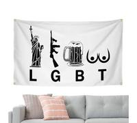LGBT Funny Pride Flag - Motivational Rainbow Wall Tapestry 3x5 Ft, Vibrant Dorm Room Banner, Brass Grommets, UV Resistant Polyester, Bold Statement Sign | For Students