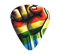 LGBT-Gay-Pride-Fist Lot de 12 médiators avec 3 épaisseurs et boîte de rangement, médiators en ABS pour guitare basse électrique