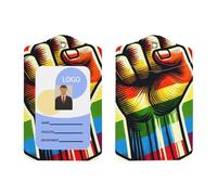 LGBT-Gay-Pride-Fist Porte-badge en cuir synthétique avec cordon, porte-badge vertical pour Ofiice