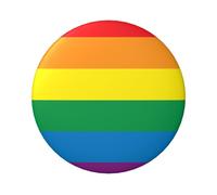 LGBT-Gay-Pride-Flag Lot de 5 boutons ronds laminés avec finition brillante et épingle sécurisée 6 cm