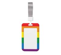 LGBT-Gay-Pride-Flag Porte-badge vertical en ABS avec film de numérisation transparent