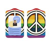 LGBT-Gay-Pride-Peace Porte-badge en cuir synthétique avec cordon, porte-badge vertical pour Ofiice