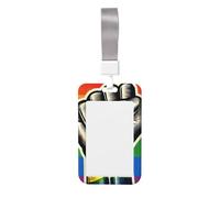 LGBT-Gay-Pride Porte-badge vertical en ABS avec film de numérisation transparent