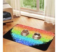 LGBT Gilter Rainbow Gay,Tapis d'alimentation pour Animaux de Compagnie, Sets de Table en Cuir PU pour Chats et Chiens,40x60cm