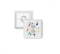 LGBT Porte-clés pour clavier mécanique Motif drapeau arc-en-ciel Mr & Mr PBT Blanc OEM R4 multicolore