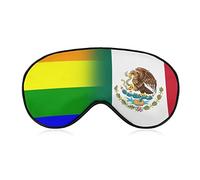 LGBT Pride and Mexican Flag Sleep Eye Mask Soft Sleep Cover Blindfold Sleeping Mask Cover for Sleep Travel