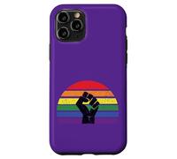 LGBT Pride Flag Fist BLM Black Lives Matter Vintage Retro Coque pour iPhone 11 Pro
