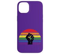 LGBT Pride Flag Fist BLM Black Lives Matter Vintage Retro Coque pour iPhone 14 Plus