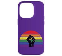 LGBT Pride Flag Fist BLM Black Lives Matter Vintage Retro Coque pour iPhone 14 Pro