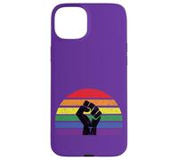LGBT Pride Flag Fist BLM Black Lives Matter Vintage Retro Coque pour iPhone 15 Plus