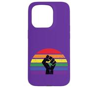 LGBT Pride Flag Fist BLM Black Lives Matter Vintage Retro Coque pour iPhone 15 Pro