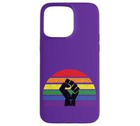 LGBT Pride Flag Fist BLM Black Lives Matter Vintage Retro Coque pour iPhone 15 Pro Max