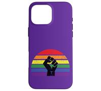 LGBT Pride Flag Fist BLM Black Lives Matter Vintage Retro Coque pour iPhone 16 Pro Max