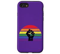 LGBT Pride Flag Fist BLM Black Lives Matter Vintage Retro Coque pour iPhone SE (2020) / 7/8