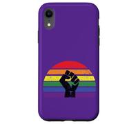 LGBT Pride Flag Fist BLM Black Lives Matter Vintage Retro Coque pour iPhone XR