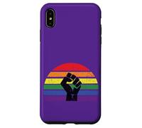 LGBT Pride Flag Fist BLM Black Lives Matter Vintage Retro Coque pour iPhone XS Max