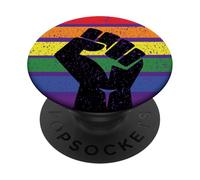 LGBT Pride Flag Fist BLM Black Lives Matter Vintage Retro PopSockets PopGrip Adhésif