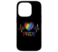 LGBT Pride Heartbeat Rainbow LGBTQ Gay Pride Coque pour iPhone 14 Pro