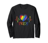 LGBT Pride Heartbeat Rainbow LGBTQ Gay Pride Manche Longue