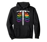LGBT Pride Rib Cage Rainbow Skeleton Xray LGBTQ Sweat à Capuche