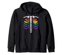 LGBT Pride Rib Cage Rainbow Skeleton Xray LGBTQ Sweat à Capuche