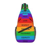 Lgbt Rainbow Amour Gay Respect Liberté Tolérance Égalité Fierté Sac À Bandoulière Léger Pochette Epaule Multifonctionnel Sac Banane Pour Camping Femme Excursion