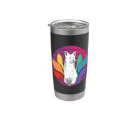 LGBT SixTailed Fox Gay Pride Rainbow Love Graphique Gobelet isotherme en acier inoxydable double paroi