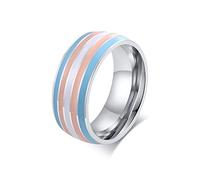LGBT UNICORNS Bague transgenre Trans Pride en acier inoxydable, taille 6-13