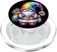 LGBTQ Christmas GNOME with Rainbow Santa Hat for Xmas PopSockets PopGrip pour MagSafe