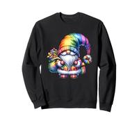 LGBTQ Christmas GNOME with Rainbow Santa Hat for Xmas Sweatshirt