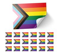 LGBTQ Lot de 20 autocollants rectangulaires Motif flèche et drapeau arc-en-ciel 8,5 x 5,5 cm