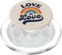 LGBTQ Love is Love Gay Pride LGBT Ally Rainbow Flag Vintage PopSockets PopGrip pour MagSafe