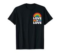 LGBTQ Love Is Love Pocket Gay Pride LGBT Ally Rainbow Flag T-Shirt