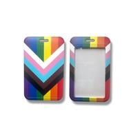 LGBTQ - Porte-carte avec fente pour cordon (1) avec drapeau de la Progress Pride