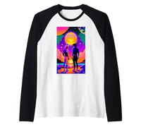 LGBTQ Pride Couple Coucher de Soleil Amour Summer Graphic Design Manche Raglan