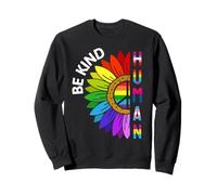 LGBTQ+ Rainbow Gay Flag Sunflower Be Kind Human Pride LGBTQ Sweatshirt