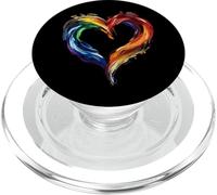 LGBTQ Rainbow Heart Art Painting Equality Love PopSockets PopGrip pour MagSafe
