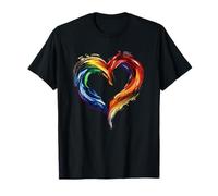 LGBTQ Rainbow Heart Art Painting Equality Love T-Shirt
