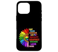 LGBTQ+ Rainbow Vintage Equality Respect Parce Que l'amour gagne Coque pour iPhone 16 Pro Max