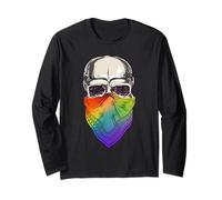LGBTQ Skeleton Skull Bandana Rainbow Flag Equal Gay Pride Manche Longue