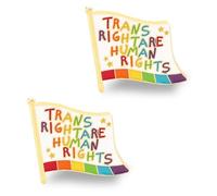 LGBTQ Trans Rights Lot de 2 épingles en émail pour vestes, sacs, chemises - Épinglettes LGBTQ+ pour le mois de la fierté, l'égalité, les cadeaux des droits de l'homme, 1, fer, sans pierre précieuse, 1