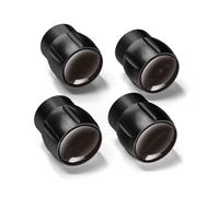 LGBWF 4Pcs Voiture Pneus Valve Capuchon, pour Fiat Topolino EV 2Seats 2025 Antipoussière Anti-Fuite Antivol Résistant Corrosion Valve Caps, Car Accessories,A-Black