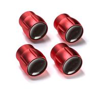 LGBWF 4Pcs Voiture Pneus Valve Capuchon, pour Fiat Topolino EV 2Seats 2025 Antipoussière Anti-Fuite Antivol Résistant Corrosion Valve Caps, Car Accessories,D-Red
