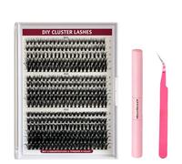 LgCiXli Extensions de Cils Auto-Adhésives | Kit de Pose Rapide Sans Colle pour un Regard Naturel | Volume Russe 30D-50D | 320 Grappes Professionnelles Mix 10-16mm