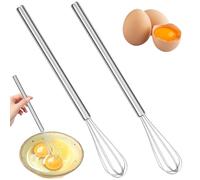 LgCiXli Lot de 2 mini fouets en acier inoxydable | Idéal pour les tasses et les petits récipients | Mélangez sans grumeaux du matcha, du cacao et des sauces | Ergonomique et passe au lave-vaisselle